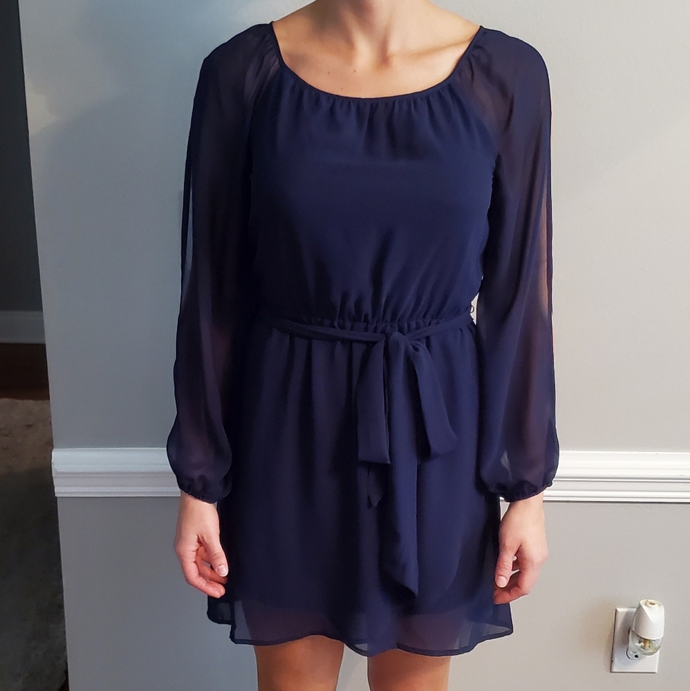 Blue chiffon dress